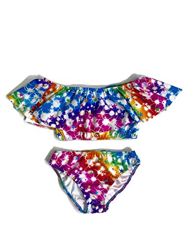 Image of Cheryl Creations Kids Girl's Cute & Comfortable Two Piece Ruffle Front Bathing Suit Bikini | Swimsuit