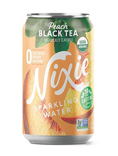 Nixie Organic Peach Black Tea Sparkling Water 8 Pack, 12 FZ