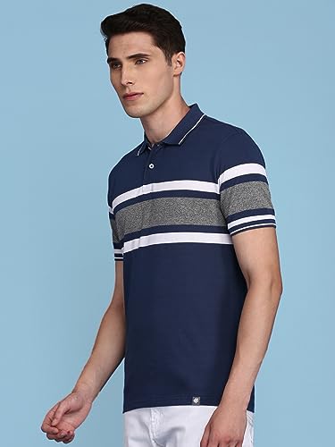 Image of ONN Men's Regular Fit Polo Neck Half Sleeve Striper T-Shirt | T-Shirt for Men