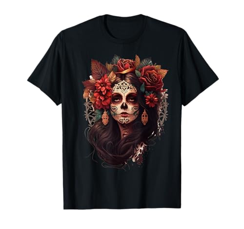La Catrina Women Dia de Los Muertos Latina Cinco De Mayo T-Shirt