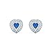 Produktbild Swarovski One Ohrstecker, Rhodinierte Ohrringe mit Funkelndem Blauen Kristall in Herzform und Klassischem Kristallpavé