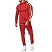 Tuta da Ginnastica Uomo Pantaloni Tuta Felpa Stampa Cerniera Sfumata Imposta Tuta Sportiva (XXL,2- Rosso)