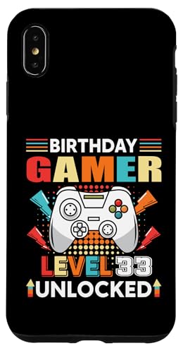 Gamer Level 33 Desbloqueado 33 Cumpleaños Gamer Gaming 33 Años Carcasa para iPhone XS Max
