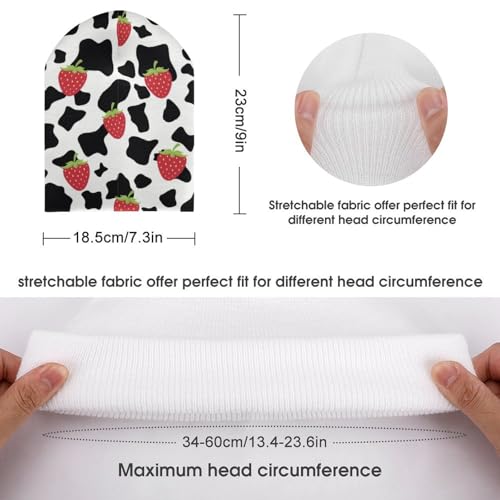 Strawberry Cow Kids Beanie Hat for for Girls Boys Children Cap Winter Knitted Chemo Cancer Headwear Accessories Gifts Decoration2