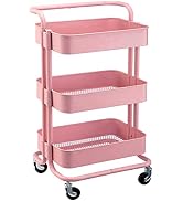 PALAKLOT 3 Tier Folding Kitchen Storage Trolley Rack with Caster Wheels ...