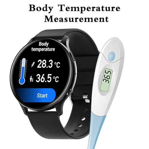 TS TAC-SKY Heren Smart Horloge 360 * 360 Bluetooth Telefoongesprek Vrouwen Smartwatch HD Digitale Lichaamstemperatuur Monitor Sport Waterdichte Horloges (Kleur: Zwart Goud) - Afbeelding 3