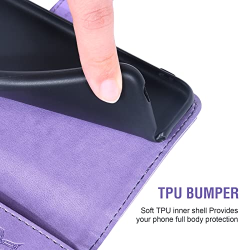 Phone Case For Samsung Galaxy J3 Luna Pro J 3 Prime 2017 Emerge 3J Eclipse Mission Wallet Cases With Tempered Glass Screen Protector Leather Flip Cover Card Holder Cell Glaxay S327Vl Women Purple #TOP5