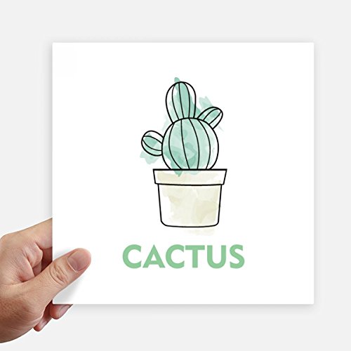 Autocollant carré 20 cm cactus aquarelle pour mur et pc