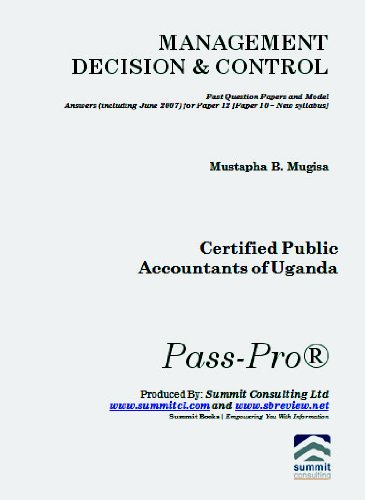 Management Decision and Control Revision Guide, MDC ICPAU Paper 10 (Passpro Book 1)
