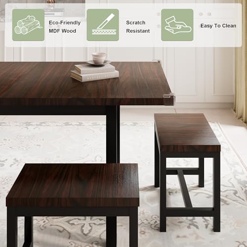 Feonase-7-Piece-Kitchen-Table-Set-with-6-Stools-63-Large-Extendable-Dining-Table-Set-for-4-8-Mid-Century-Modern-Dining-Room-Table-with-Metal-Base-Farmhouse-Table-Space-Saving-Espresso Feonase 7 Piece Kitchen Table Set with 6 Stools 63 Large Extendable Dining Table Set for 4 8 Mid Century Modern Dining Room Table with Metal Base Farmhouse Table Space Saving Espresso