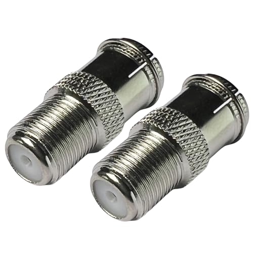 2 Pack Cess F-Type F-Jack to F-Quick Push On Plug - Male to Female TV Adapter