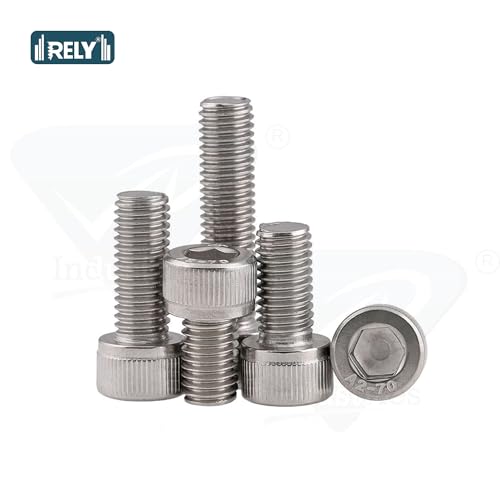 Image of Rely⇒VP INDUSTRIES (Pcs-25) M6X16 mm Socket Head Cap Head Cap Screw Allen Bolt Stainless Steel 304| Allen Socket Head Cap Screw with Allen Key 1 Pc