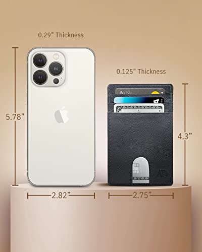 Access Denied Real Leather Slim Minimalist Mens Wallet - Thin Front Pocket Rfid Credit Card Holder Wallets For Men Holiday Gifts For Him #TOP4