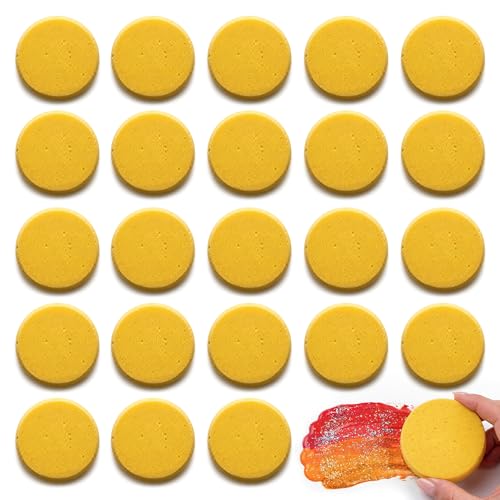24 Pcs Clay Sponges for Pottery - Small 2.8 Tack Sponge Applicator Set for Light Duty Detail Work Synthetic Tack Cleaning Sponges - Multi-Use Set for Pottery Leather Care Face Painting & Craft