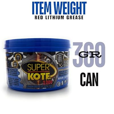 Blue and Tacky Lithium Grease Superkote 2000 | NLGI 2 | Lubricant Grease | Extreme Pressure | High Temperature | Heavy Duty | Wheel Bearing Grease | Marine | Automotive | Blue Grease | 360 gr Can