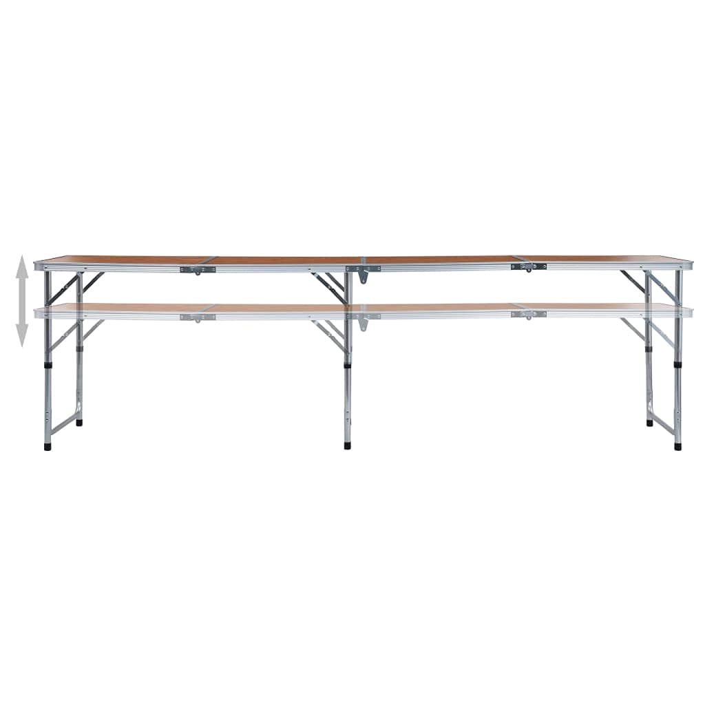 Artykuły sportowe - rekreacja na świeżym powietrzu - meble kempingowe i turystyczne - składany stół kempingowy aluminiowy 240 x 60 cm