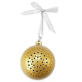 Tubayia Bolas de Navidad Inalámbricas Altavoz Bluetooth Decoración de Navidad (Dorado)