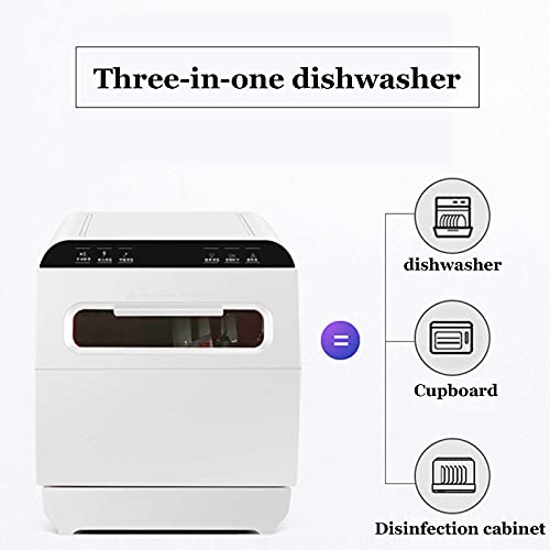 yunyun Unieke mini-vaatwasser, draagbare tafelvaatwasser, kleine thuis-vaatwasser, vrijstaand, met 4 wasprogramma's (44 x 43 x 52 cm) - Afbeelding 4