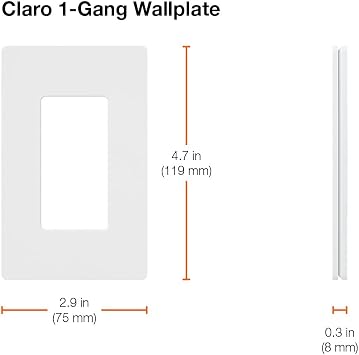 Lutron Claro Light Switch Cover Plate, 1 Gang Wallplate, Satin