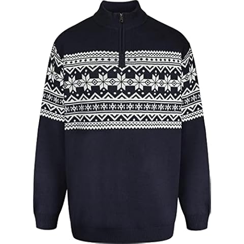 Uptheir Mens Dove Half Knit Christmas Jumper - Blue - 6XL Cover