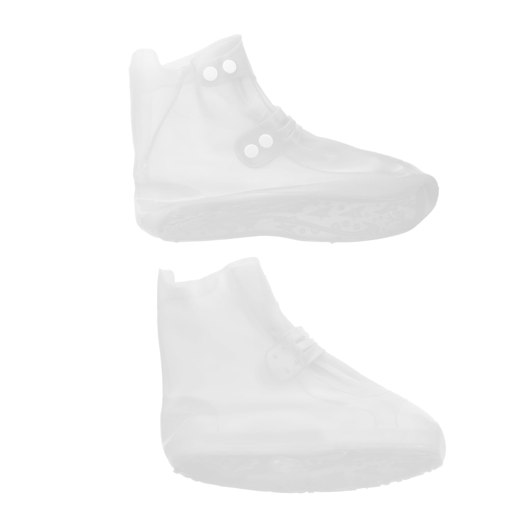 VILLFUL 1 Pair Waterproof Shoe Cover Shoes Protective Sleeves Non- Slip Shoe Covers Thick Shoes Covers Button Design Shoes Covers Non-slip Shoe Covers Water Protector for Shoes Pvc White