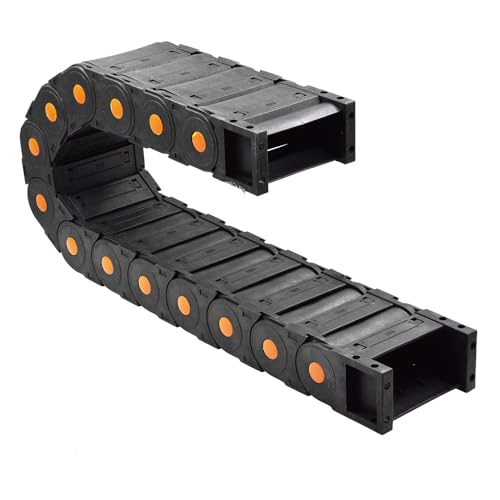 Qimoo 39.38 inch Plastic Drag Chain Cable Carrier, 1m Closed Type Wire Drag Chain Cable Carrier R150 45x100mm Cable Drag Chain for CNC Router Electronic Industrial Machine