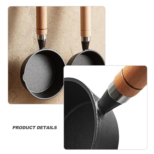 Petites casseroles en fonte noire avec poignée bois x2