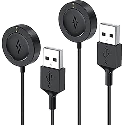 Cargador Inalambrico Smartwatch Fossil Cable cargador para Fossil Gen 5 negro 2 unidades, Ancable 1M Michael Kors Smartwatch Cable cargador compatible con Fossil Gen 4, Gen 5, Emporio Armani, Misfit Vapor 2, Diesel Guard 2.5