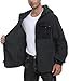 BenBoy Mens Fleece Jacket Sherpa Tactical Full Zipper Warm Hoodie Fashion Winter Short Coats Casual Outwear with Pockets,FS6599M-Grey-XL