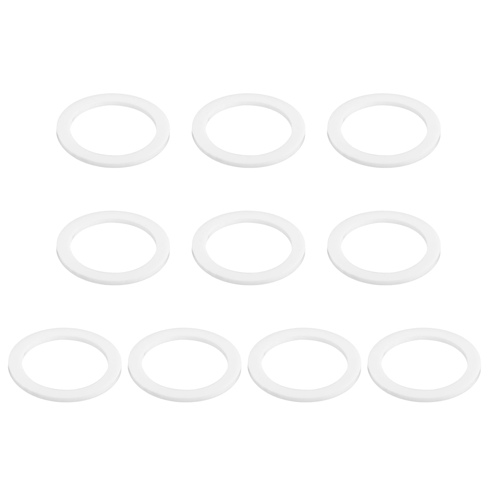 PATIKIL M32 PTFE Flat Washer, 10 Pcs 32mm ID 42mm OD 2mm Thick O-Ring Sealing Gasket Spacer for Fasten Screws Flanges Faucet Pipe Valves, White — image 1