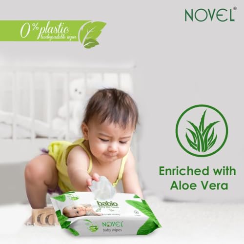 Image of Novel Aloe Vera Baby Wipes 72 Wipes x Pack of 3 (216 Wipes) - Label