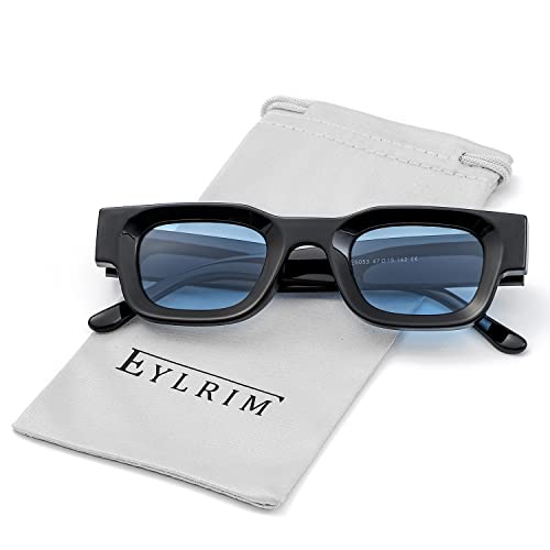 Image of EYLRIM Thick Square Frame Sunglasses for Women Men Chunky Rectangle Polarized Sunglasses UV400 Protection