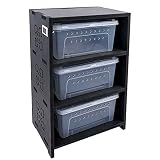 TERRARIO VERSÁTIL O GABINETE DE ALMACENAMIENTO: Hay varios orificios de ventilación en los lados. Con 3 cajas de cría, no le des al reptil más espacio cómodo