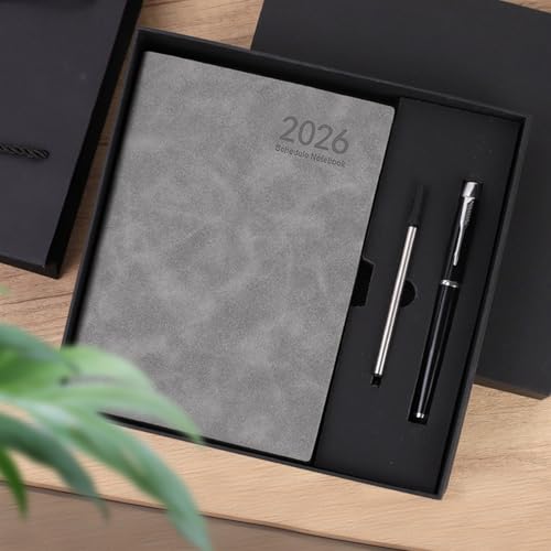 Notebook Planner, organizer dzienny A5 z planerami zadań roboczych, 12-miesięczny dziennik do fitnessu, podróży, uczelni, szkoły i biznesu, notatnika papierowego