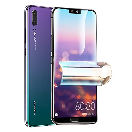 CUFEREDU 2 uds Protector de Pantalla Flexible para Huawei P20 5.8' 3D Película de Hidrogel Transparente de TPU Huella Dactilar Desbloqueado NO Vidrio Templado