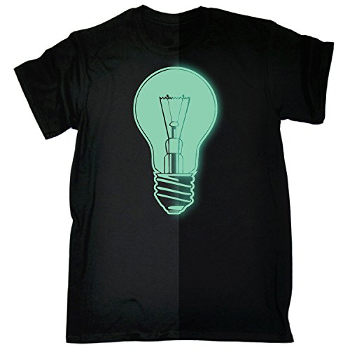 123t para Hombre - Brilla en la Oscuridad Bombilla de - de Entalle Amplio y T-de Manga Corta de Mujer