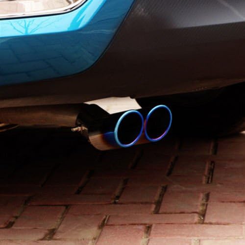 Miniatura 8 de Punta de silenciador de cola de tubo de escape doble de corte inclinado para automóvil de acero inoxidable