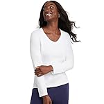 Hanes Womens Originals Long Sleeve Cotton V-Neck T-Shirt, Lightweight V-Neck Tee, Modern Fit