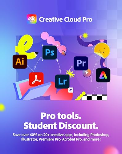 Image of Adobe Creative Cloud Pro STE | Student & Teacher Edition | 20+ creative apps plus 100GB Storage |12-Month Subscription | PC /Mac