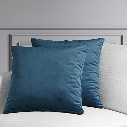 Image of HPD Half Price Drapes Cushion Cover 18 x 18 Heritage Plush Velvet - VPYC-161270-CC18PR - Pair, Avalon Blue