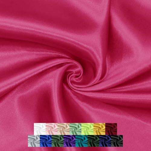 Tissu en satin rose vif vendu au mètre satin charmeuse soyeux