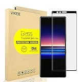 WRJ for Sony Xperia 1 Screen Protector,HD Clear 3D Full Screen Protection [ Bubble-Free ] [ Anti-Fingerprints ] 9H Tempered Glass Film for Sony Xperia 1(Black)