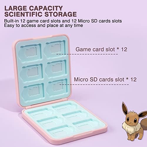 DLseego Switch Game Card Case Compatible with Switch/Switch OLED/Switch Lite, Premium Game Storage Card Holder Box with 12 Game Card and 12 Micro SD Card Slots-Foxes