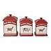 Vintage Farm Square Canister Set, 3-Piece, Includes 52 oz, 72 oz & 90 oz Sizes, Farmers Market Design with Farm Animals, Durable Ceramic, Rustic Farmhouse Kitchen Storage for Coffee, Sugar & Flour
