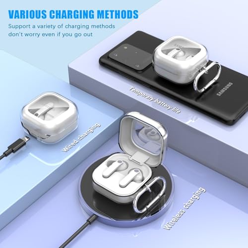 Image of Meyaar for Samsung Galaxy Buds 4 Pro /Buds 4 Case 2026,Military-Grade Shockproof, Soft TPU Highly Transparent Anti-Yellowing with Cleaning Kit (Transparent)