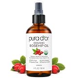 Pura D'Or (118 ml) orgánico aceite de semillas de rosa mosqueta 100% puro frío presionado,(el embalaje pueden variar)