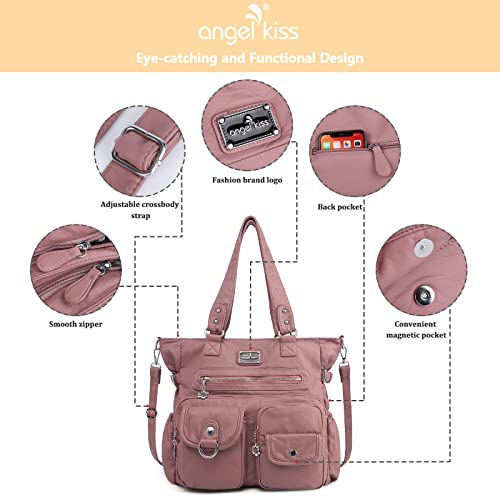 Image of Angelkiss Purses Handbags for Women PU Tote Satchel Bags for Women Pockets Shoulder Bags | PU
