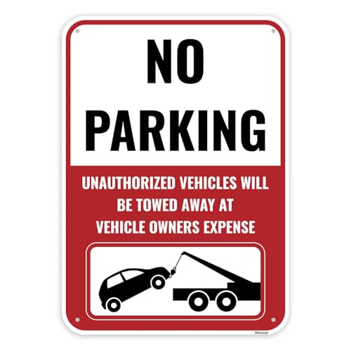 Panneau No Parking contre stationnement abusif avec mention remorquage