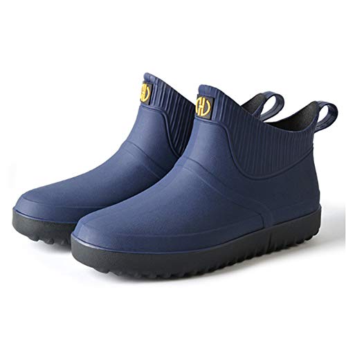fereshte Men's Ankle Rain Boots Waterproof PVC Short Rubber Garden Boots2