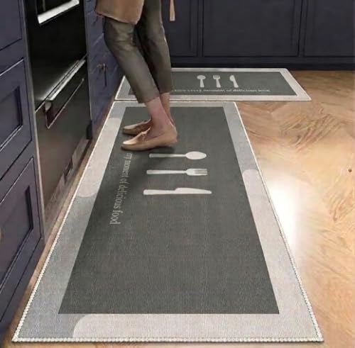 Image of HomeCloud Anti Fatigue Kitchen Rug Printed Thick Anti Slip, Washable, Big Size, Designer Folding Kitchen Mat for Home BedroomStandard Size (41 x 122 cm 41 x 61 cm) (Delicious Food)